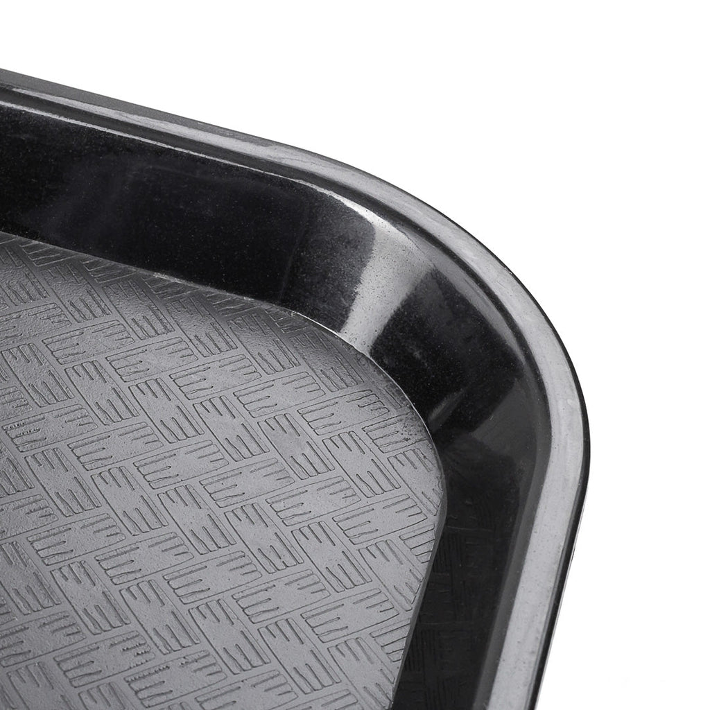 Chef 101 Rectangle Black Plastic Fast Food Tray - 14" x 18" - 10 count box