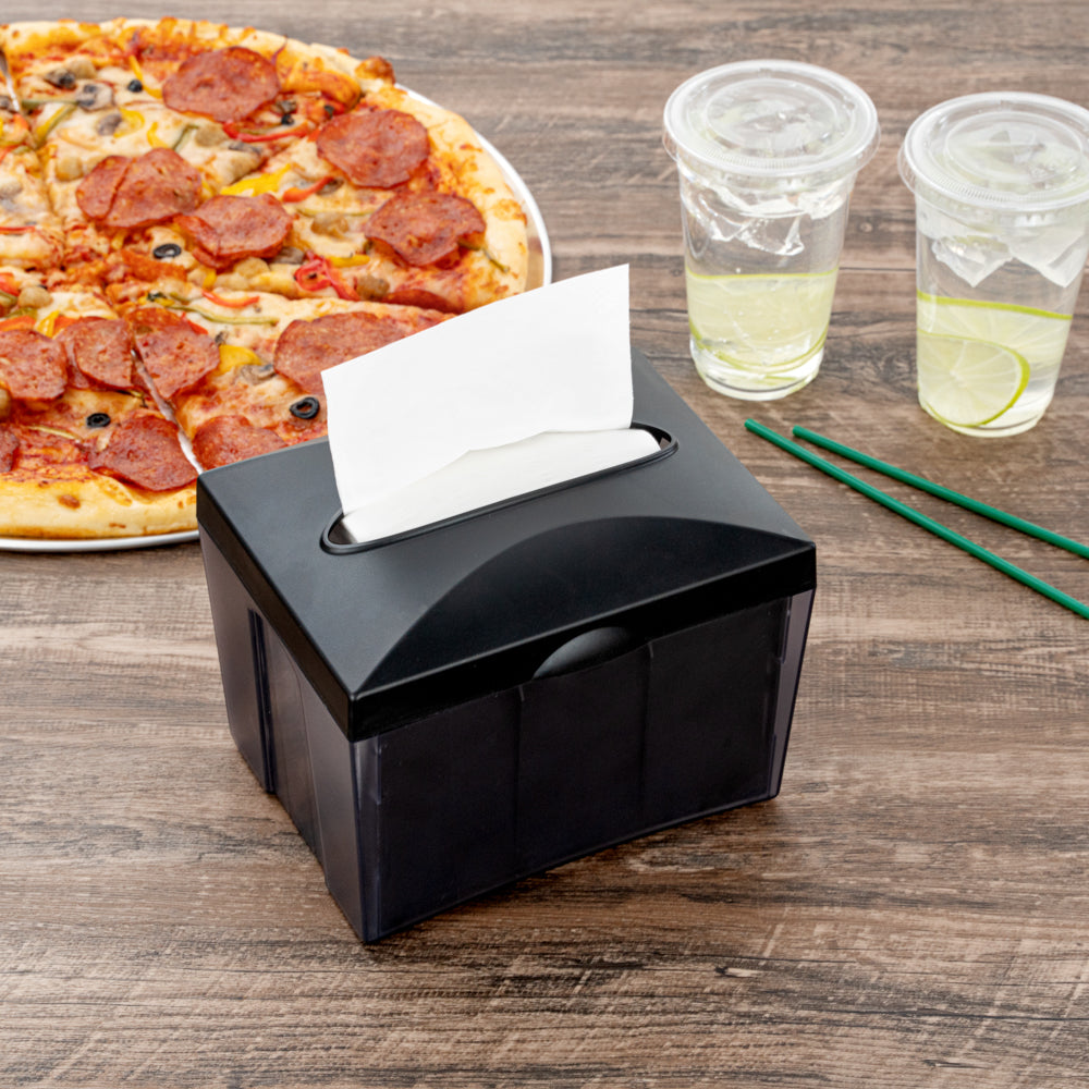 Bar Lux Rectangle Gray Interfold Napkin Dispenser - Tabletop - 7 1/2" x 6" x 6 1/4" - 10 count box