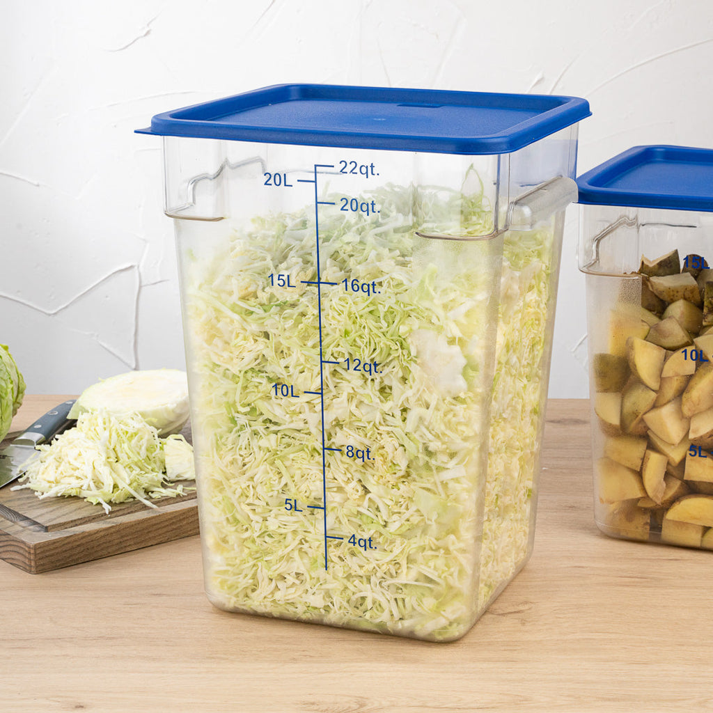 Met Lux Square Blue Plastic Food Storage Container Lid - Fits 12, 18 and 22 qt - 1 count box