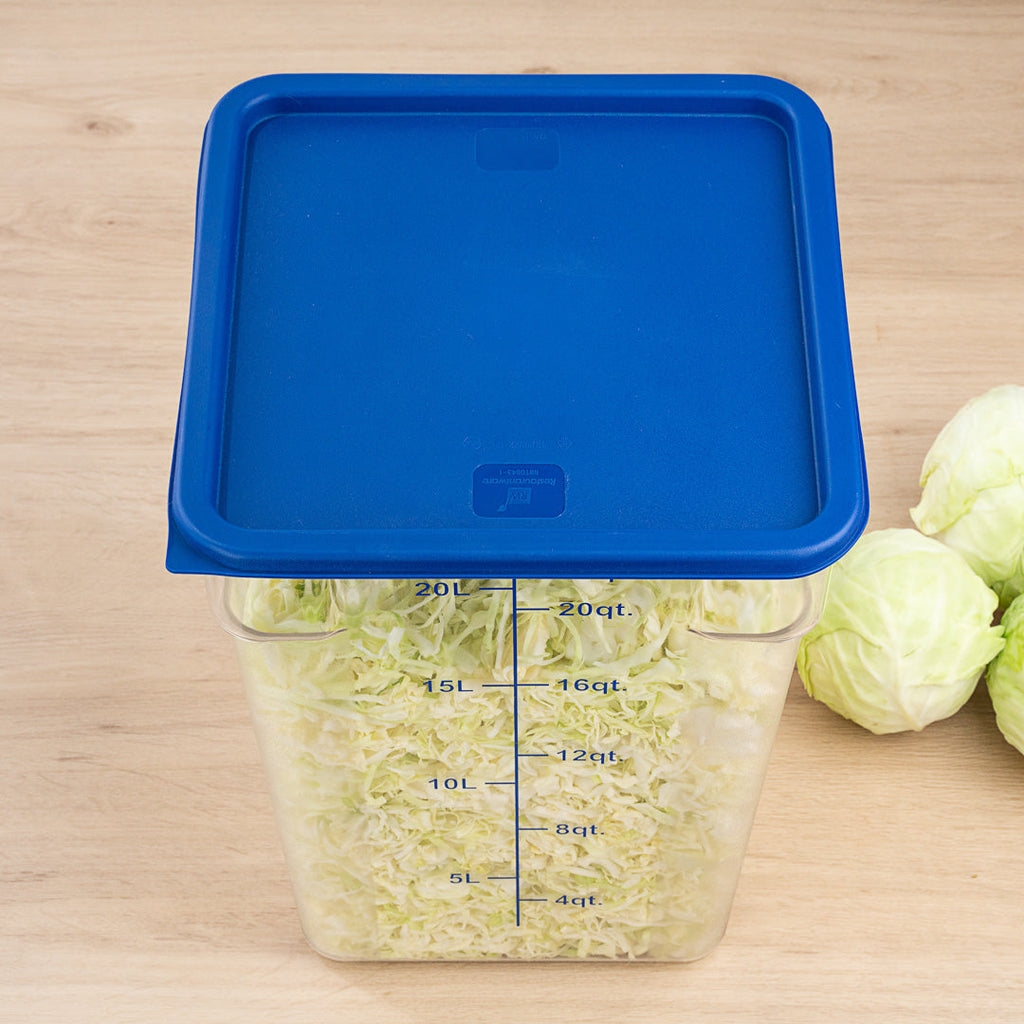 Met Lux Square Blue Plastic Food Storage Container Lid - Fits 12, 18 and 22 qt - 1 count box