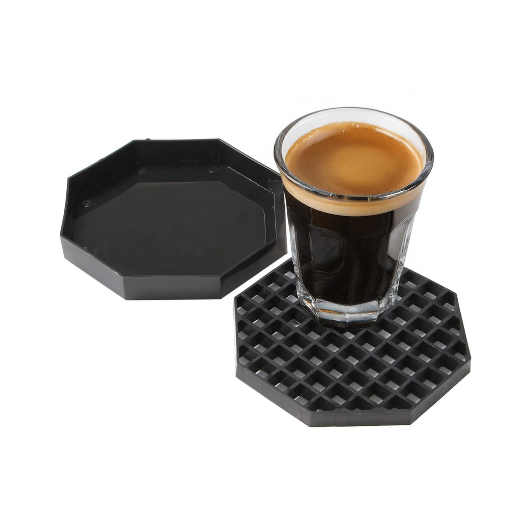 Bev Tek Black Plastic Drip Tray - with Removable Grate - 5" - 1 count box