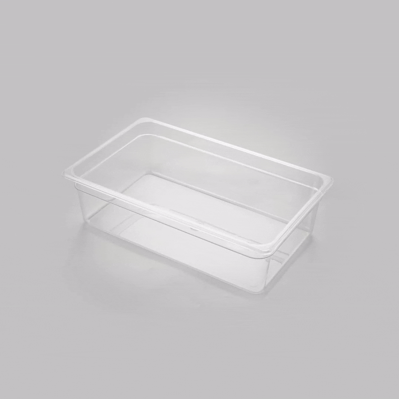 Met Lux Rectangle Clear Plastic Full Size Cold Food Storage Container - 6" Depth - 1 count box