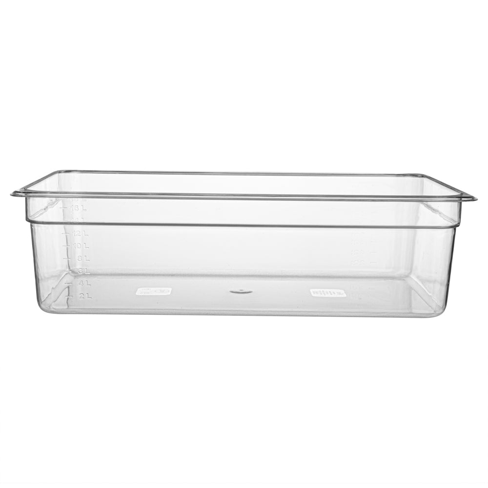 Met Lux Rectangle Clear Plastic Full Size Cold Food Storage Container - 6" Depth - 1 count box