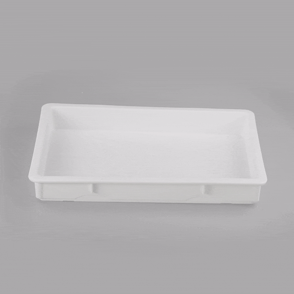 Pizzaly White Plastic Pizza Dough Proofing Box - 26" x 18" x 3" - 1 count box