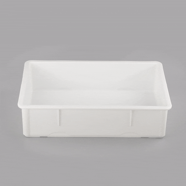 Pizzaly White Plastic Pizza Dough Proofing Box - 26" x 18" x 6" - 1 count box