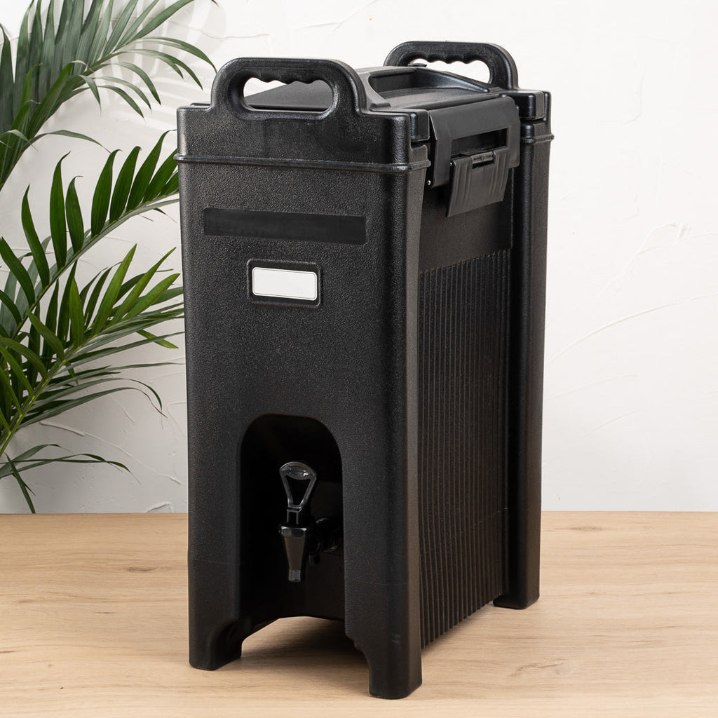 Cater Tek 5 gal Rectangle Black Beverage Dispenser - Insulated - 16 1/2" x 10" x 26" - 1 count box