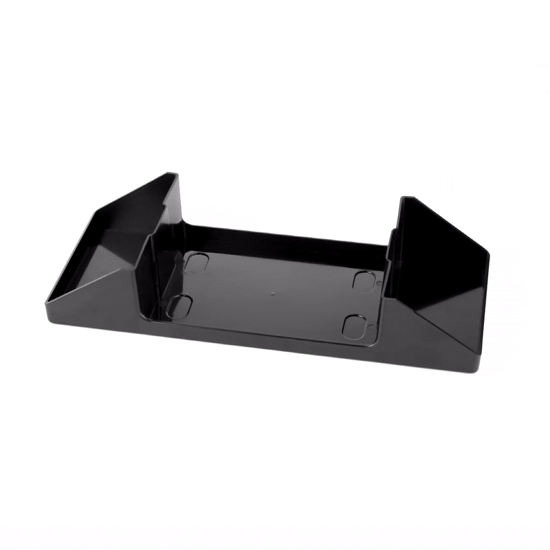 Bar Lux Rectangle Black Plastic Tabletop Condiment Caddy / Interfold Napkin Dispenser - 14 1/4" x 5 3/4" x 6 1/2" - 1 count box