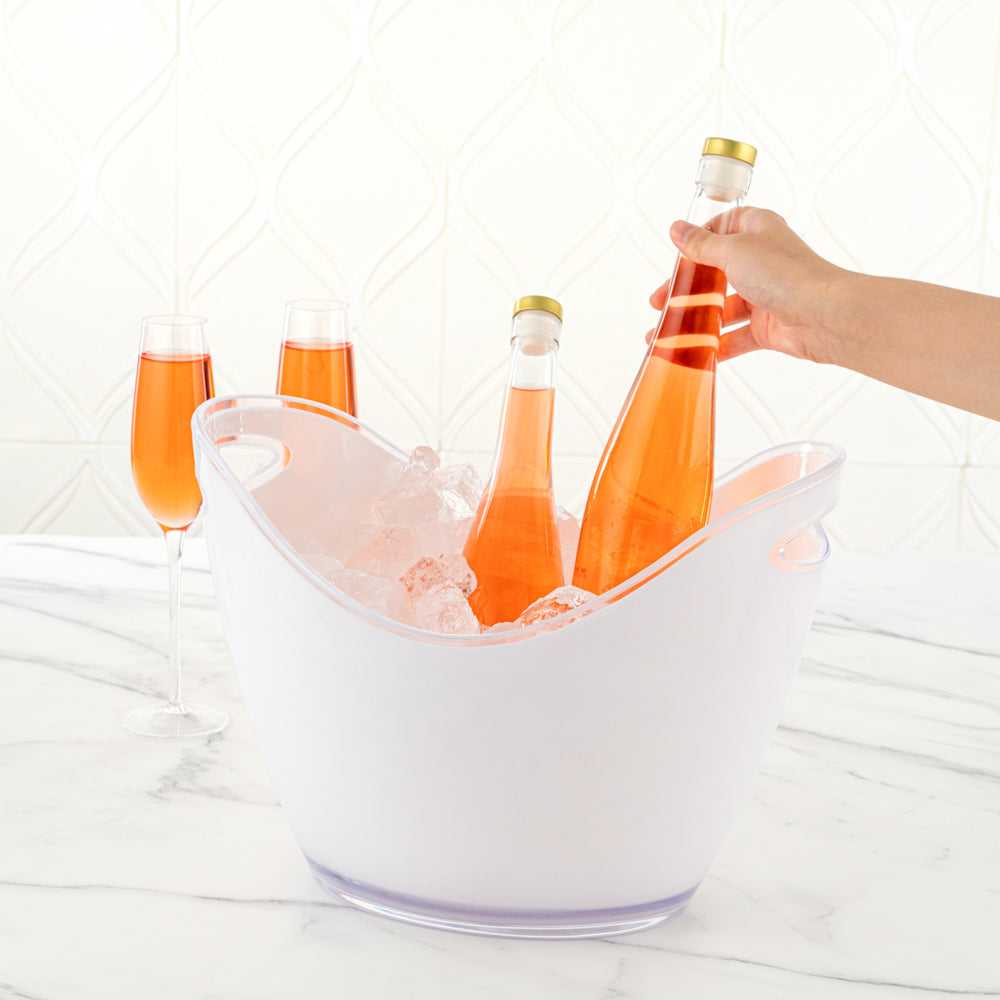 Bar Lux 7.4 qt Frosted Champagne / Wine Bucket - 13 3/4" x 9 3/4" x 10 1/2" - 1 count box
