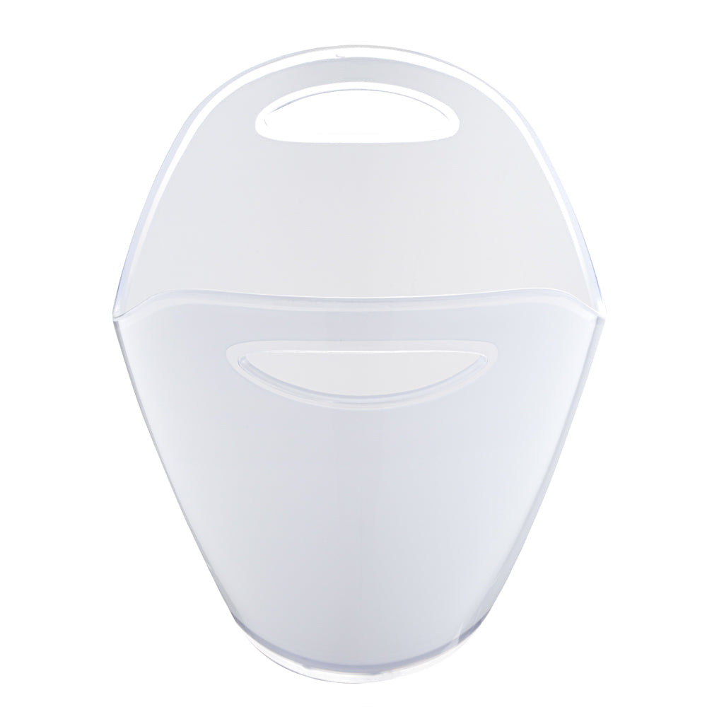 Bar Lux 7.4 qt Oval Frosted Champagne / Wine Bucket - 13 3/4" x 9 3/4" x 10 1/2" - 10 count box