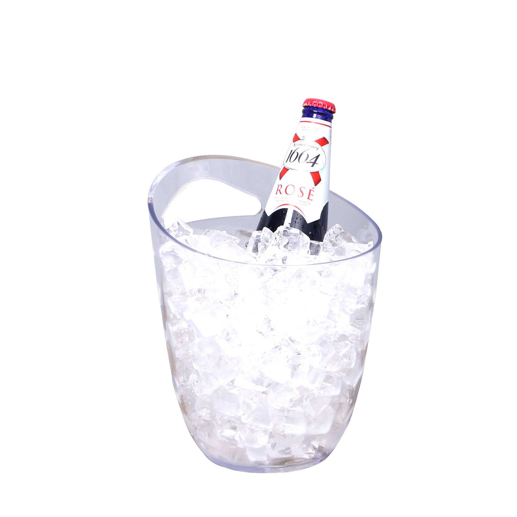 Bar Lux 3.2 qt Clear Plastic Champagne / Wine Bucket - 9 1/4" x 7 1/2" x 7 3/4" - 1 count box