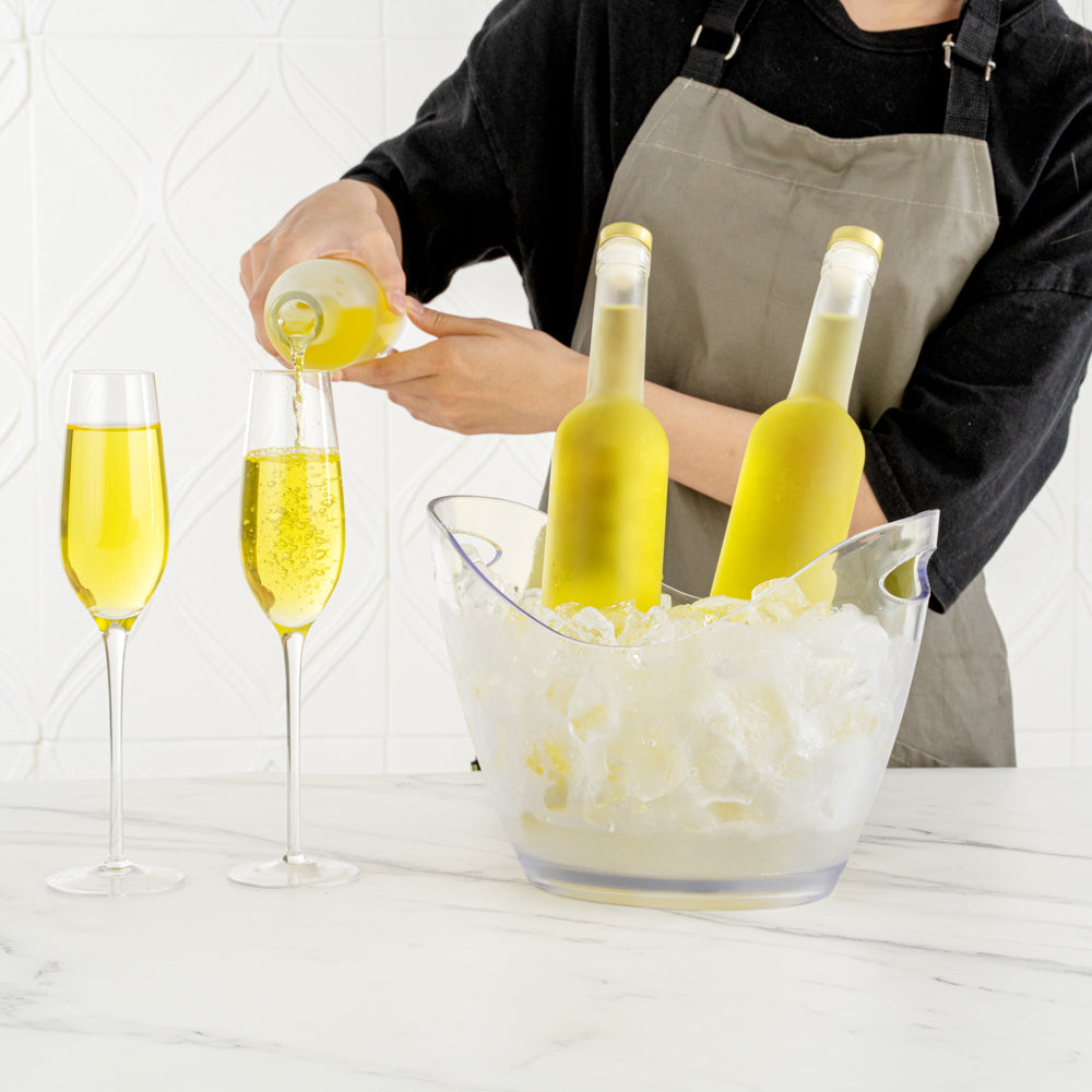 Bar Lux 3.7 qt Clear Plastic Champagne Wine Bucket - 10 3/4" x 8" x 7 3/4" - 1 count box