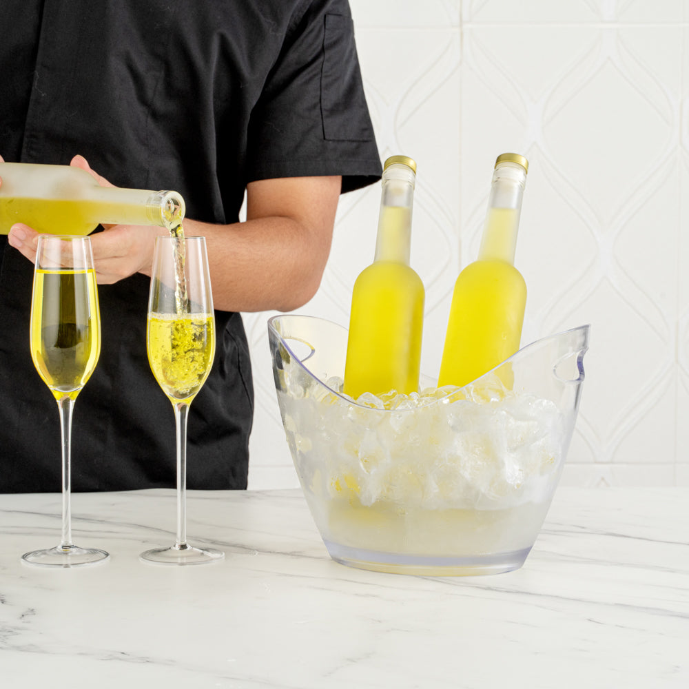 Bar Lux 3.7 qt Clear Plastic Champagne Wine Bucket - 10 3/4" x 8" x 7 3/4" - 1 count box