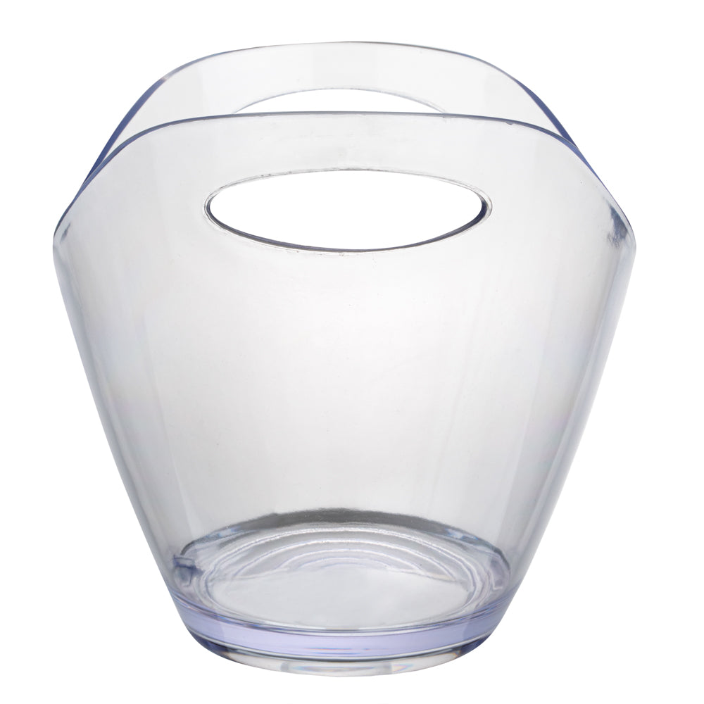 Bar Lux 3.7 qt Oval Clear Plastic Champagne Wine Bucket - 10 1/2" x 8" x 7 3/4" - 10 count box