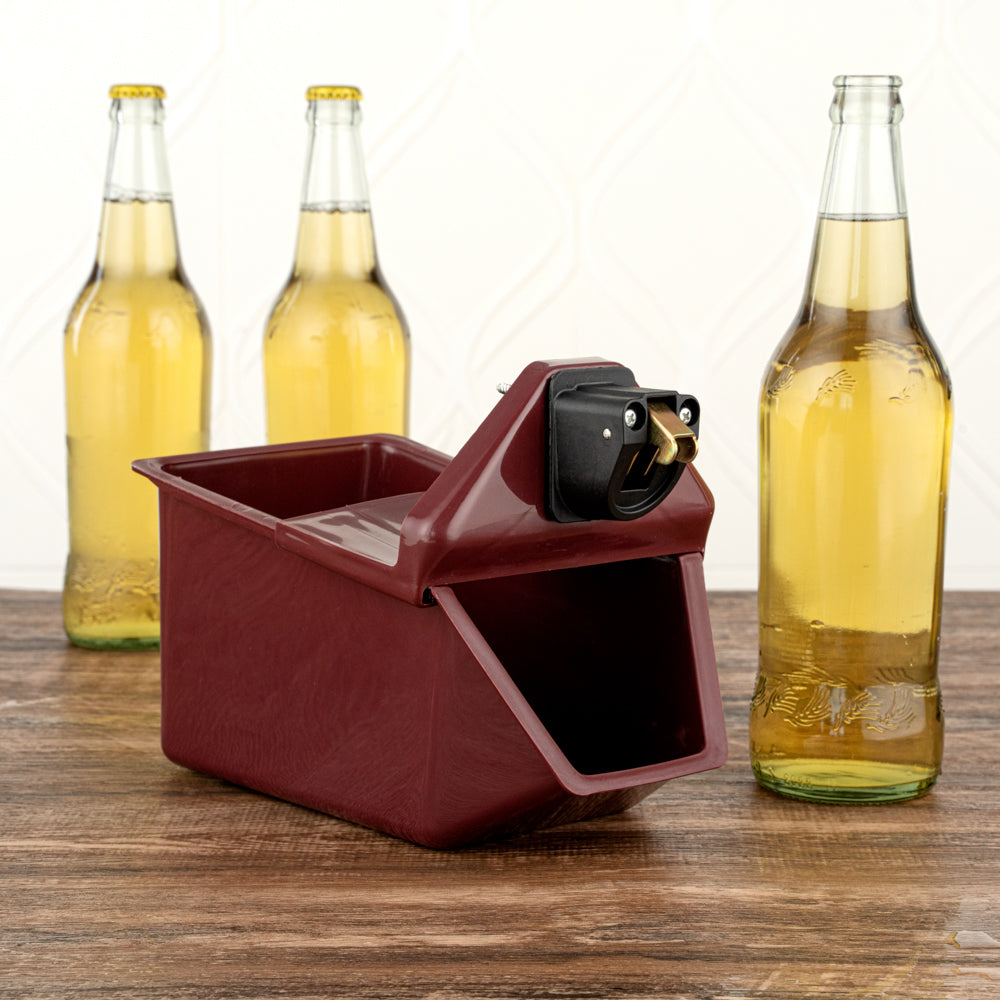 Bar Lux Rectangle Red Bottle Cap Catcher - with Bottle Opener - 9" x 5 1/2" x 4 3/4" - 10 count box