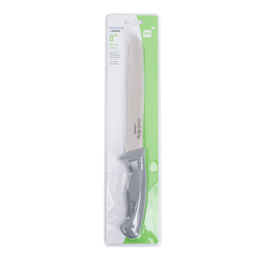Comfy Grip Gray Stainless Steel 8" Bread Knife - 1 count box