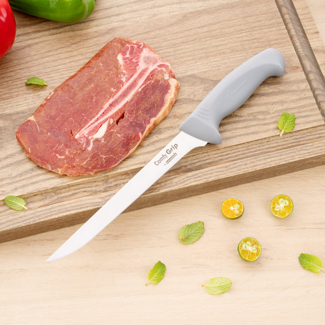 Comfy Grip Gray Stainless Steel 8" Boning Knife - 1 count box