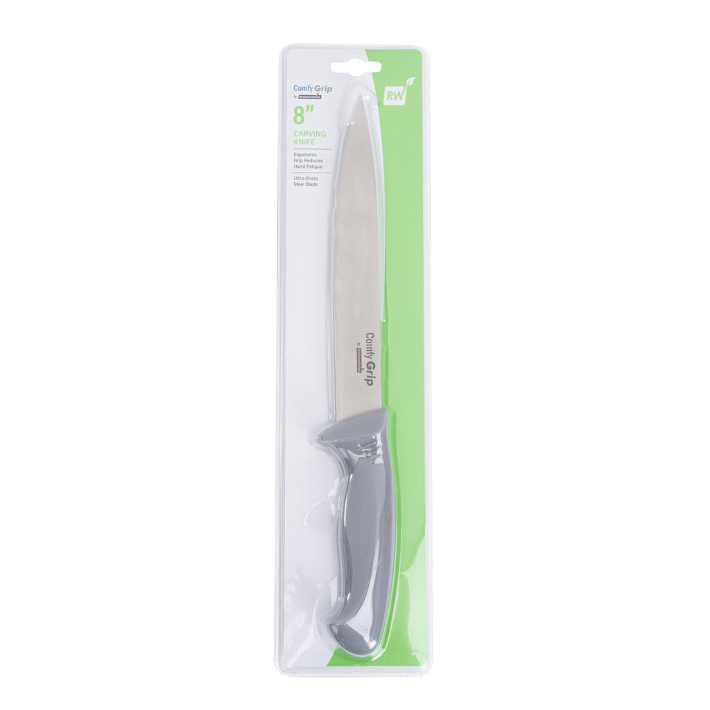 Comfy Grip Gray Stainless Steel 8" Carving Knife - 1 count box