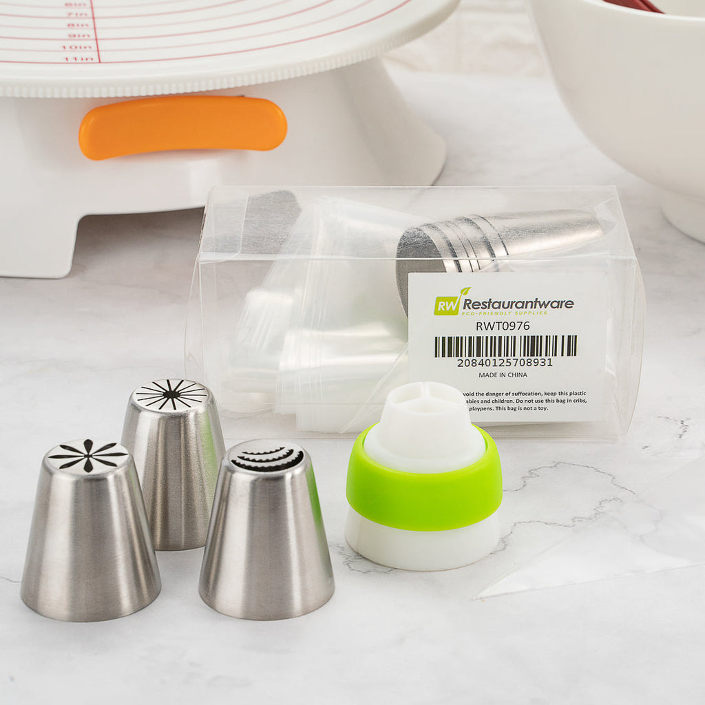 Pastry Tek Stainless Steel Russian Piping Tip Set - 20-Piece - 1 count box