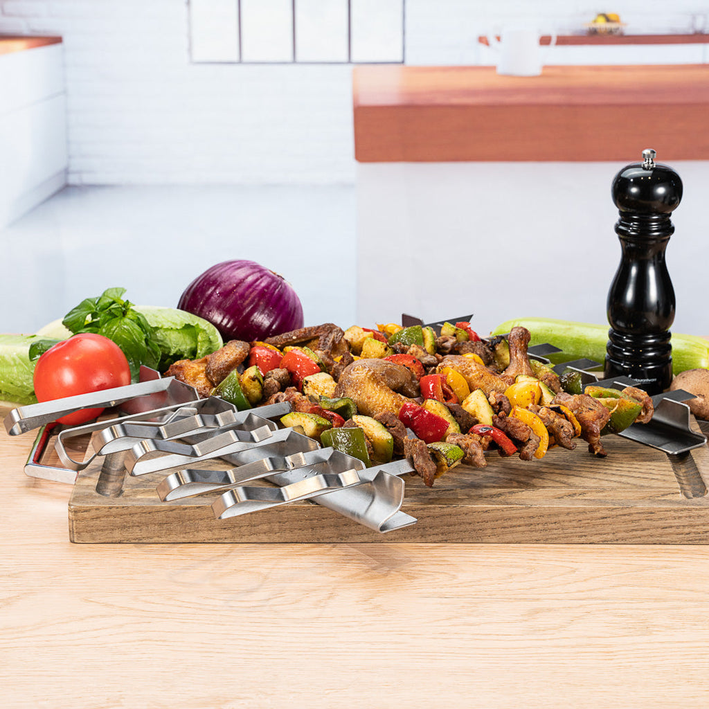 Met Lux Stainless Steel Barbecue / Shish Kabob Skewer Set - 8-Piece - 17" - 1 count box