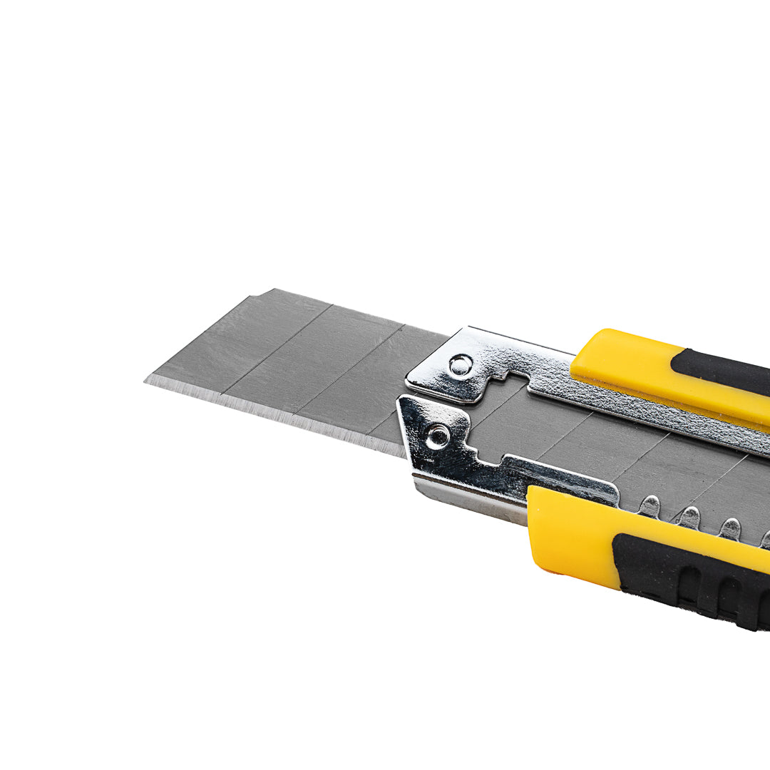 Handy Tek Yellow Snap Off Blade Knife - Anti-Slip Handle - 6 3/4" - 4 count box