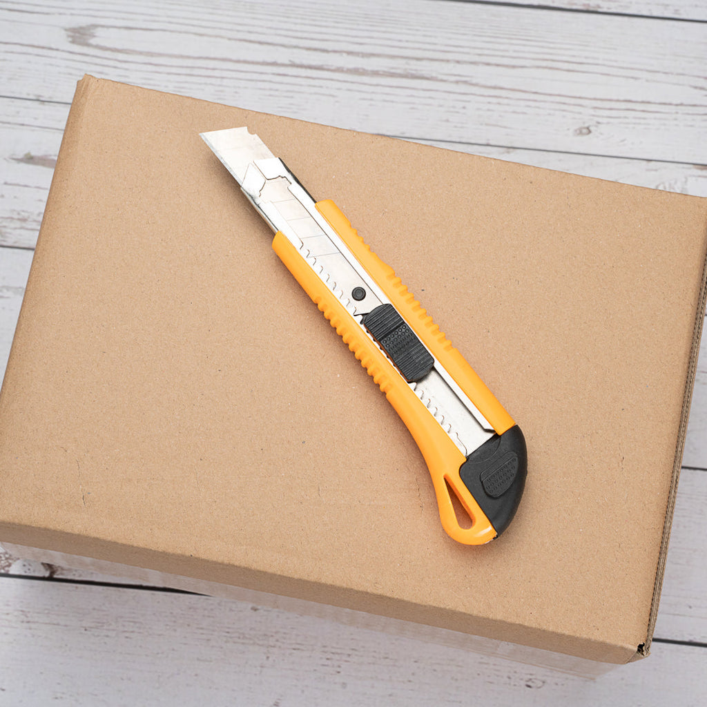 Handy Tek Yellow Snap Off Blade Knife - 6 1/2" - 4 count box