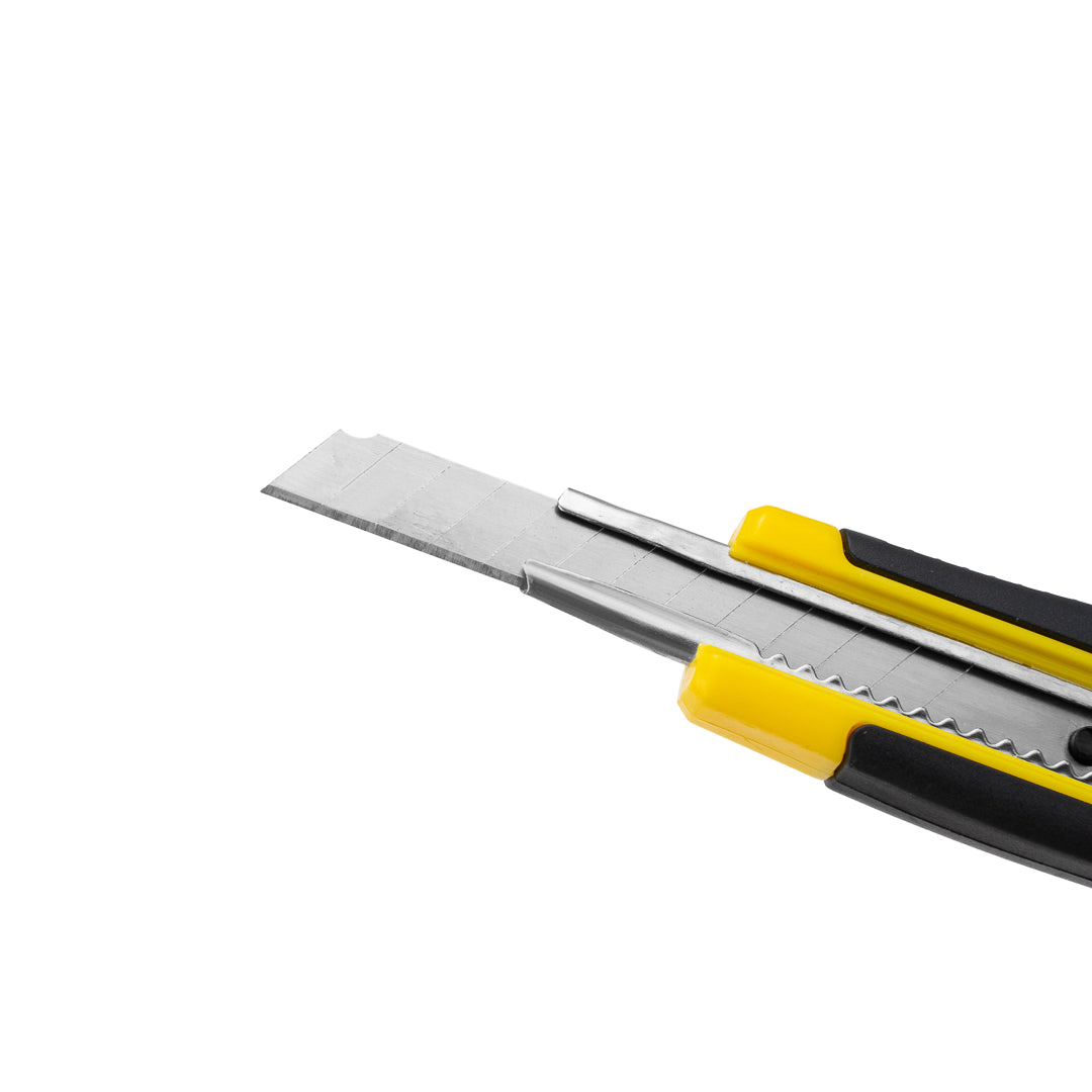 Handy Tek Yellow Snap Off Blade Knife - Anti-Slip Handle - 5 1/4"" - 4 count box