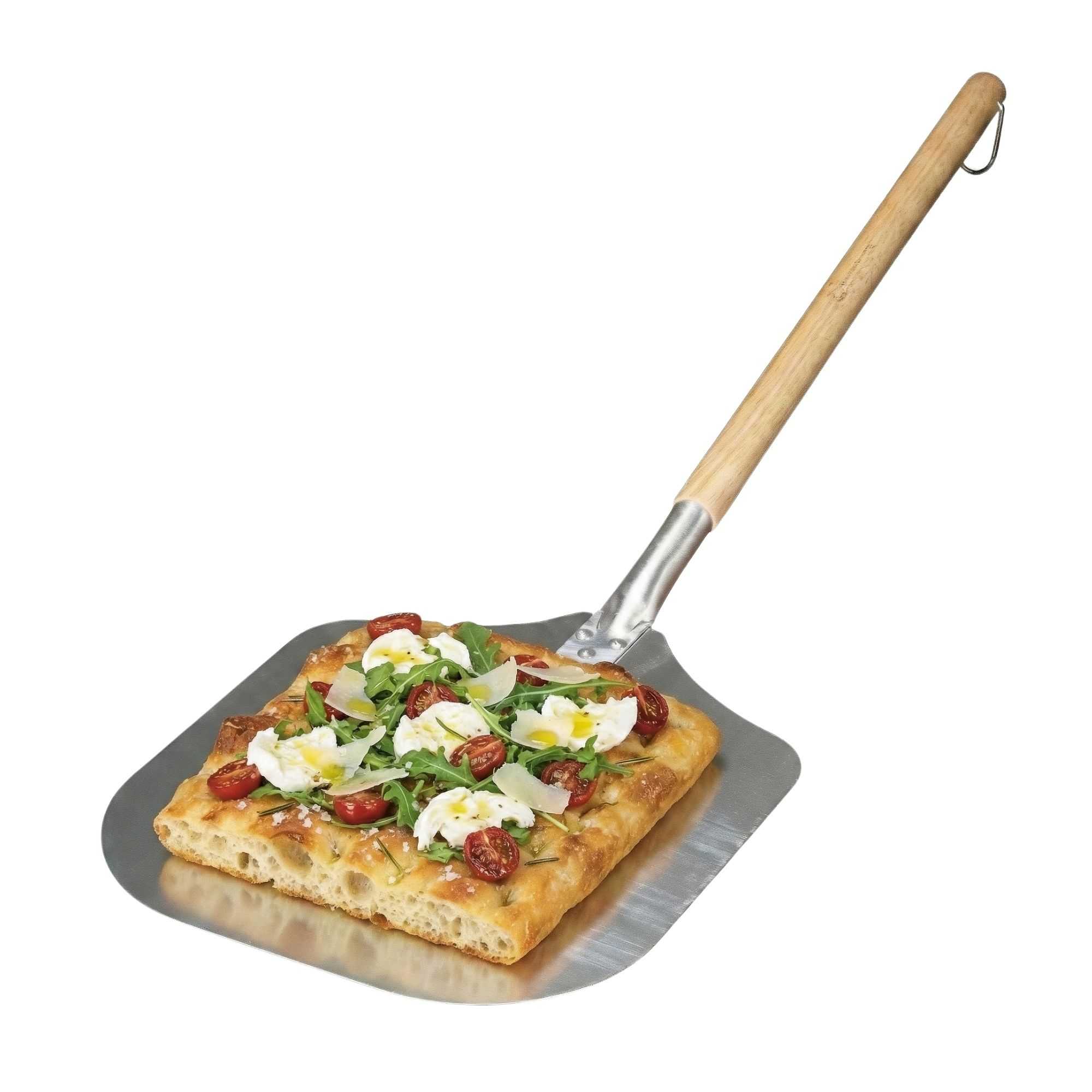 Met Lux Aluminum Pizza Peel - with 21" Wooden Handle - 12" x 14" - 1 count box