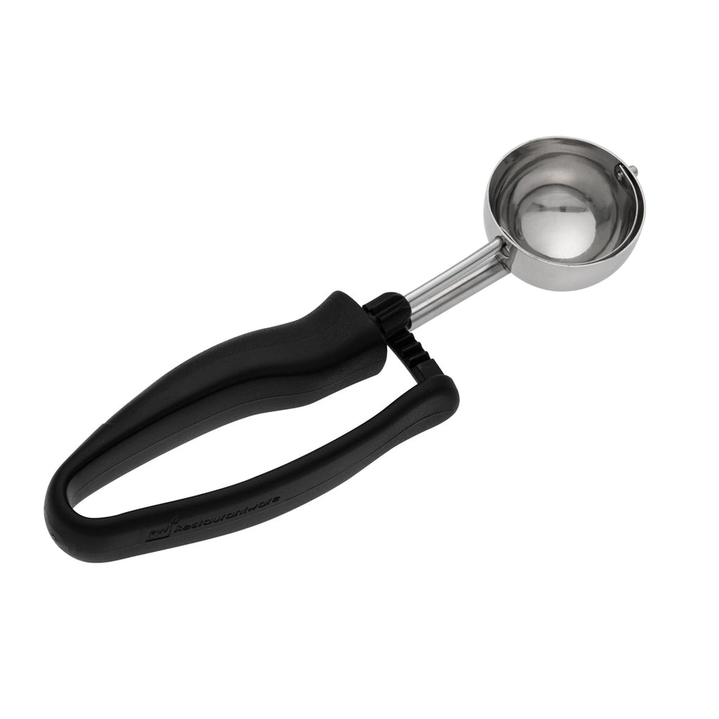 Comfy Grip 1.1 oz Stainless Steel #30 Portion Scoop - with Black Ambidextrous Handle - 1 count box