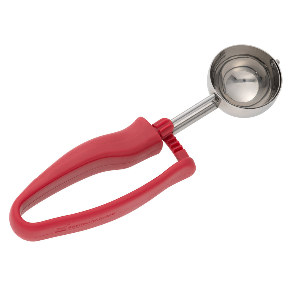Comfy Grip 1.4 oz Stainless Steel #24 Portion Scoop - with Red Ambidextrous Handle - 1 count box