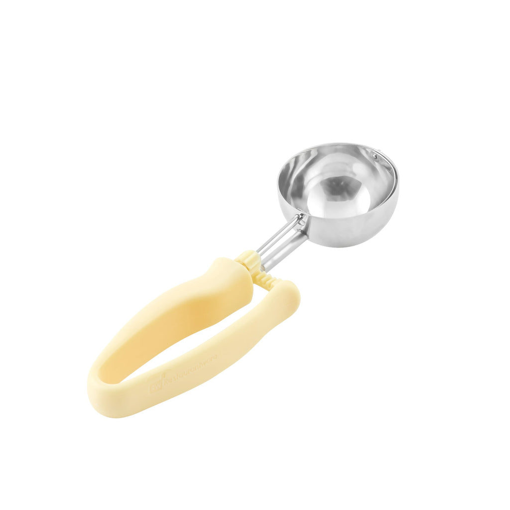 Comfy Grip 3 oz Stainless Steel #10 Portion Scoop - with Ivory Ambidextrous Handle - 1 count box