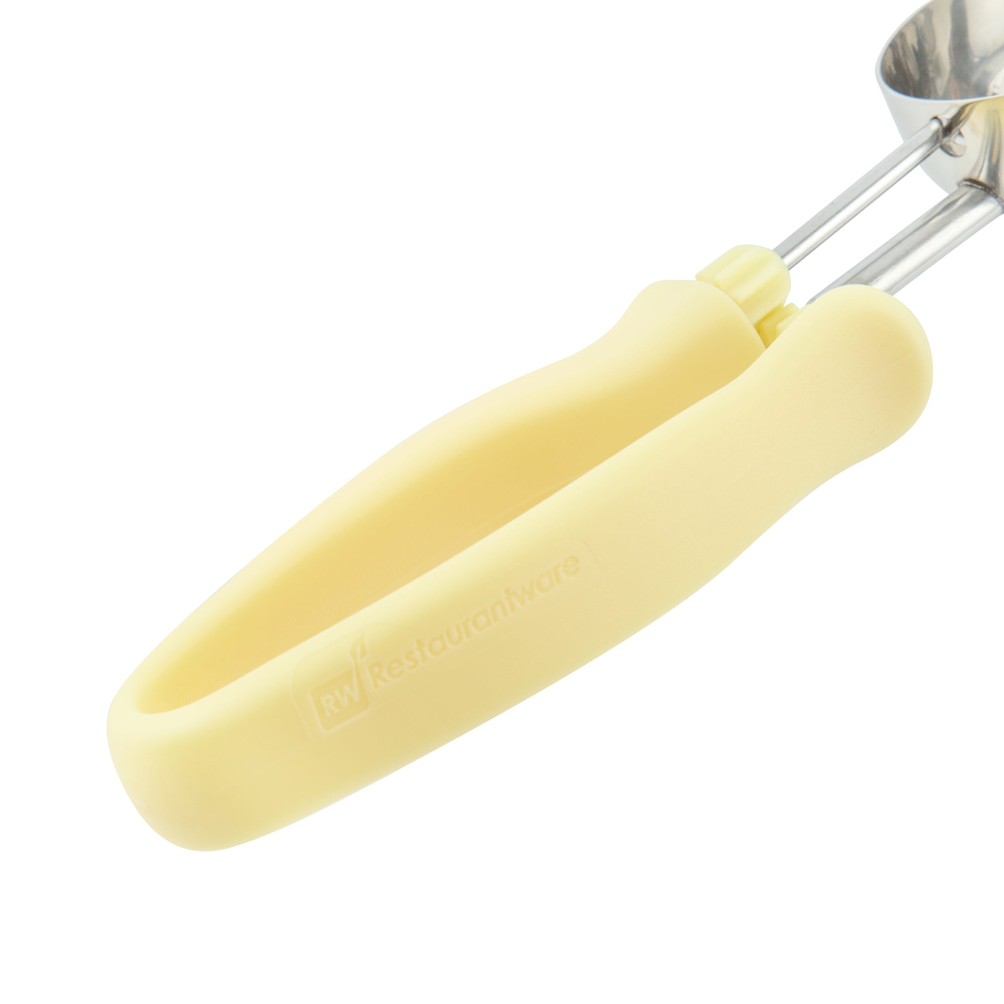 Comfy Grip 3 oz Stainless Steel #10 Portion Scoop - with Ivory Ambidextrous Handle - 1 count box