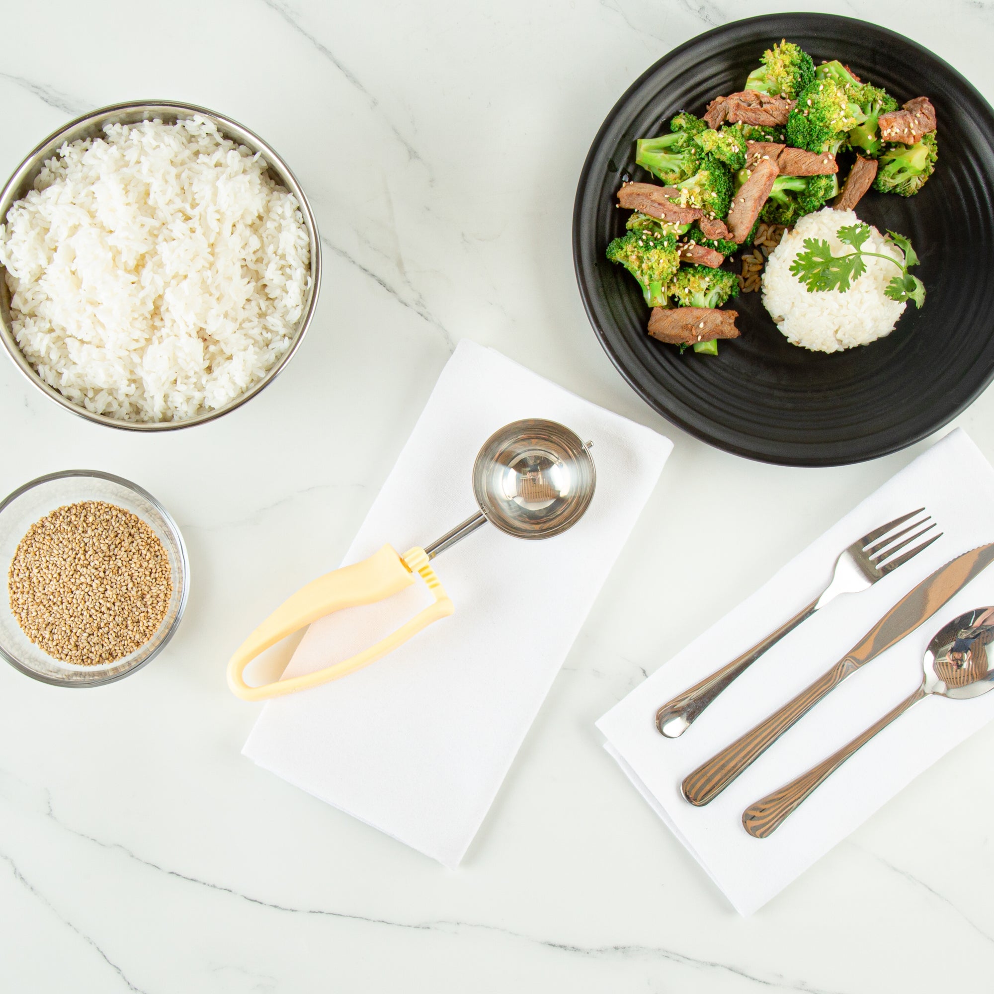 Comfy Grip 3 oz Stainless Steel #10 Portion Scoop - with Ivory Ambidextrous Handle - 1 count box