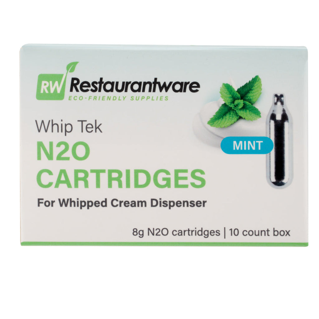 Whip Tek Mint 8g N2O Cartridge - for Whipped Cream Dispenser - 10 count box