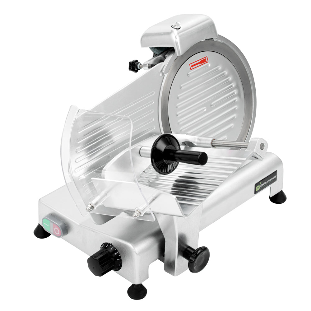 Hi Tek Stainless Steel Manual Gravity Feed Meat Slicer - 1/4hp - 10" - 1 count box