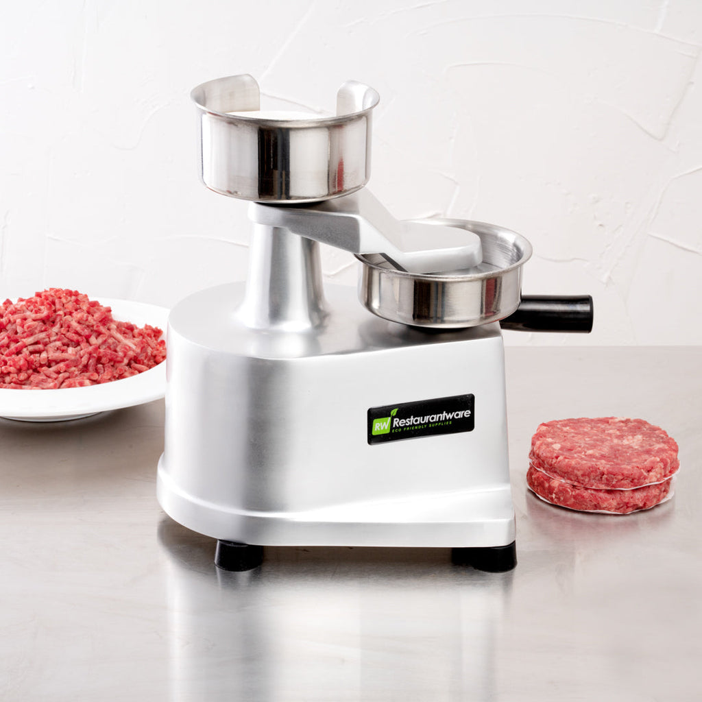 Hi Tek Stainless Steel 4" Hamburger Patty Molding Press - 1/4 lb, with Handle - 1 count box
