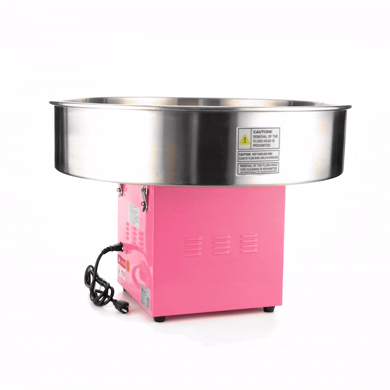 Hi Tek Pink Stainless Steel Cotton Candy / Candy Floss Machine - 1080w, 110V - 28" - 1 count box