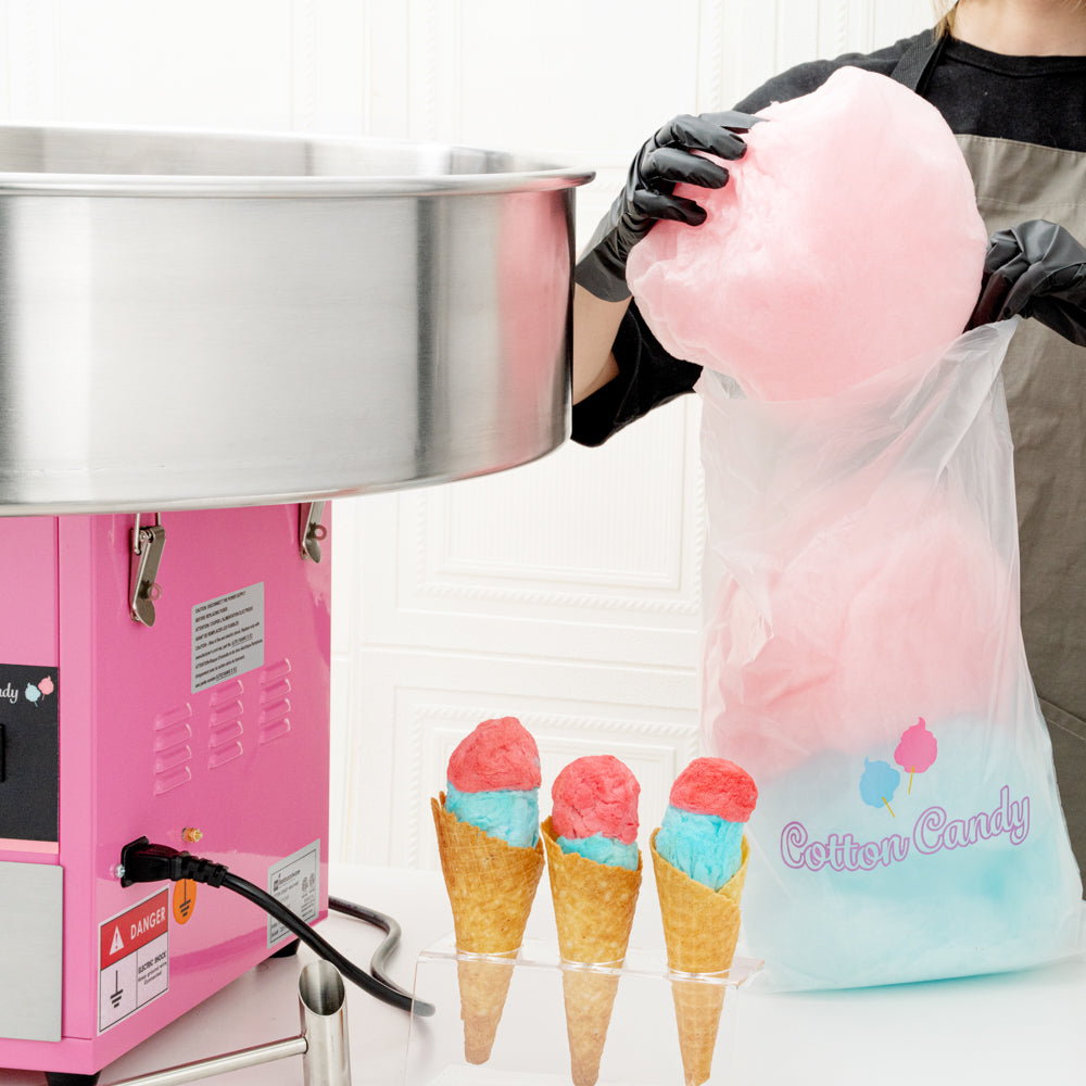 Hi Tek Pink Stainless Steel Cotton Candy / Candy Floss Machine - 1080w, 110V - 28" - 1 count box