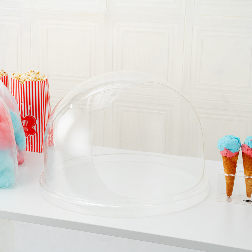 Hi Tek Round Clear Acrylic Bubble Cover Shield - fits 21" Cotton Candy Machine - 1 count box