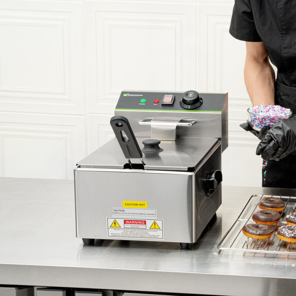Hi Tek Stainless Steel Electric Deep Fryer - 10lb, 120V, 1750W - 1 count box
