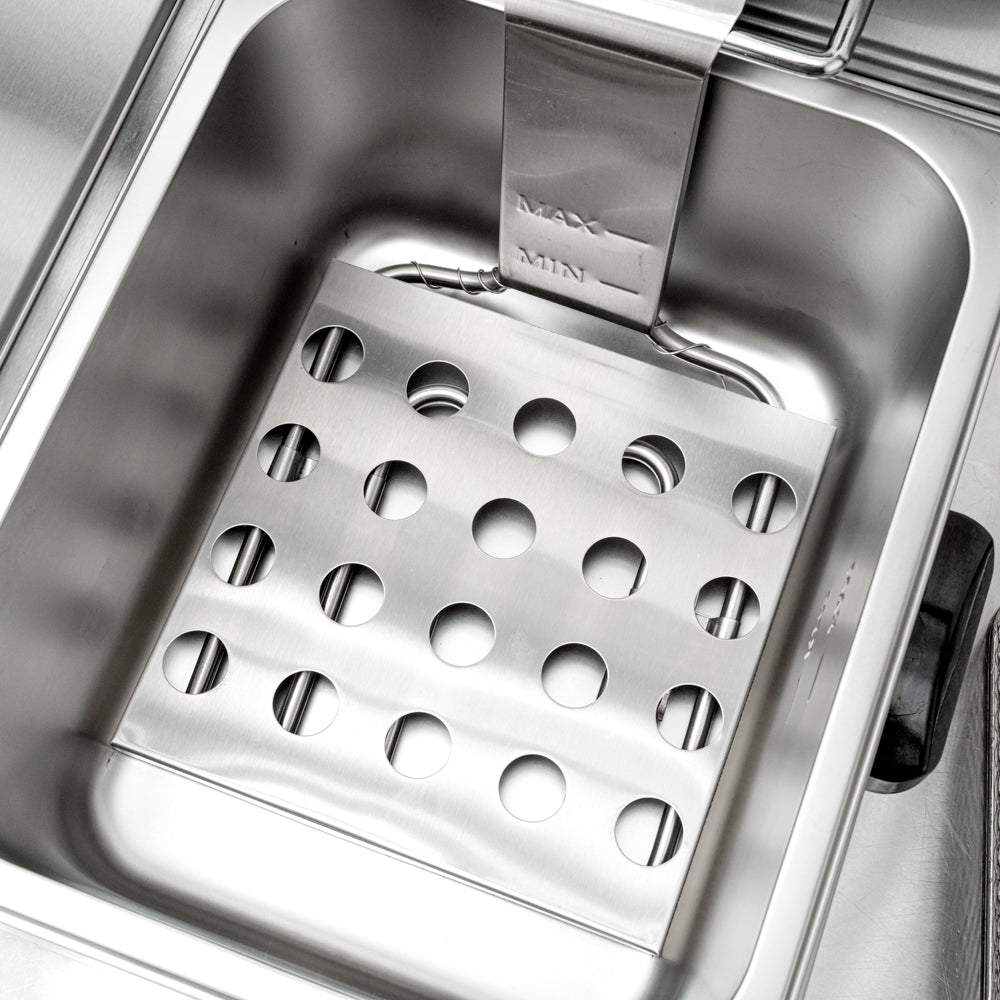 Hi Tek Stainless Steel Electric Deep Fryer - 20lb Dual Tank, 120V, 3500W - 1 count box
