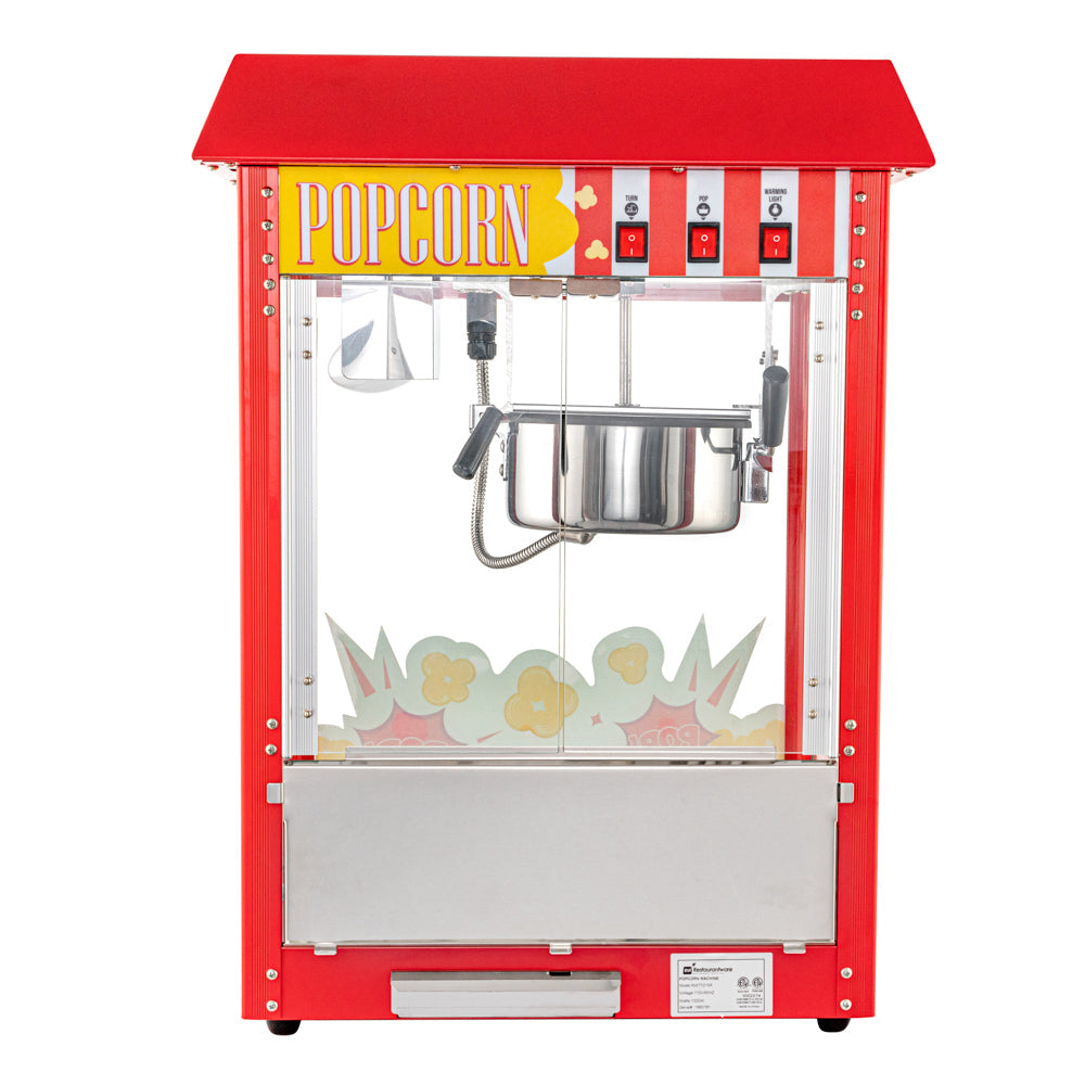 Hi Tek 8 oz Red Stainless Steel Popcorn Machine - 1 count box