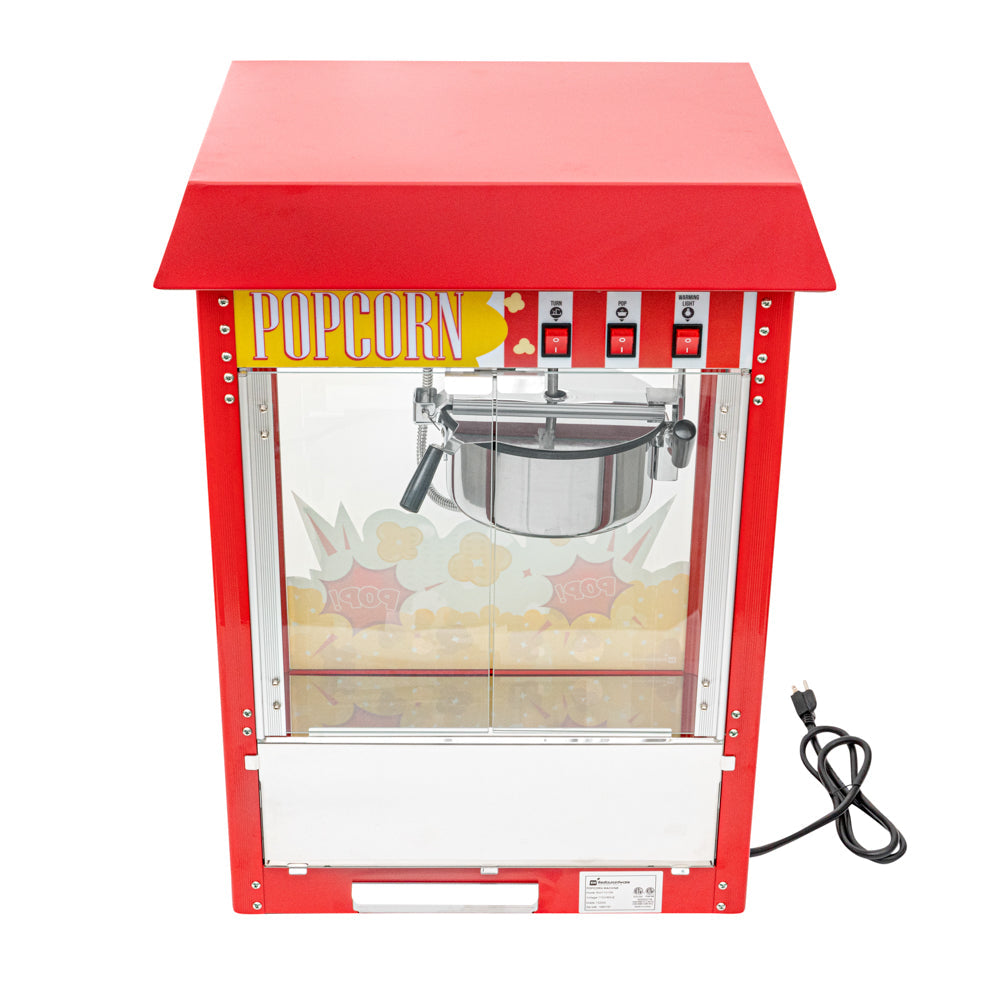 Hi Tek 8 oz Red Stainless Steel Popcorn Machine - 1 count box