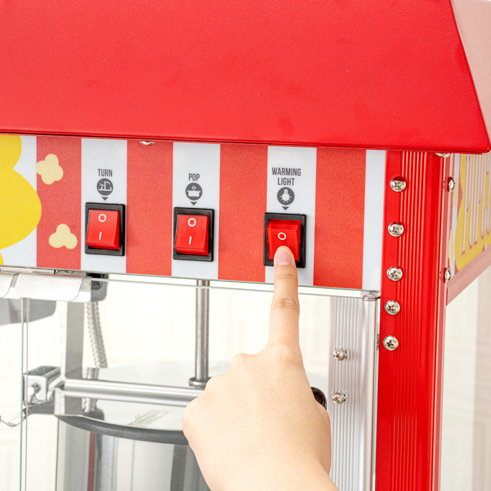 Hi Tek 8 oz Red Stainless Steel Popcorn Machine - 1 count box