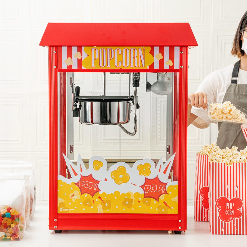 Hi Tek 8 oz Red Stainless Steel Popcorn Machine - 1 count box