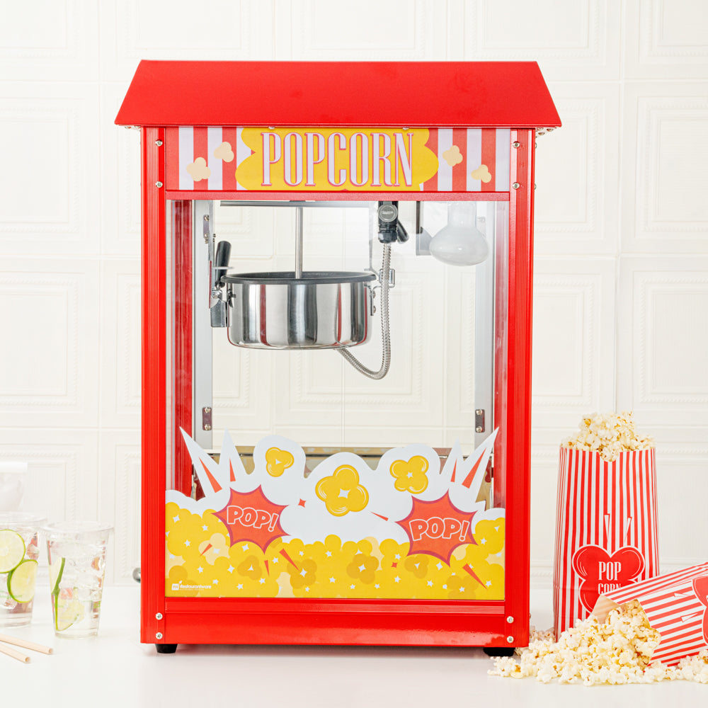 Hi Tek 8 oz Red Stainless Steel Popcorn Machine - 1 count box