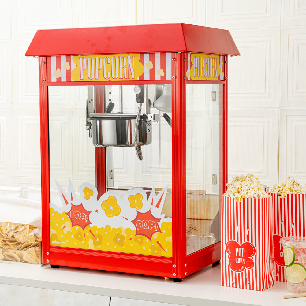 Hi Tek 8 oz Red Stainless Steel Popcorn Machine - 1 count box