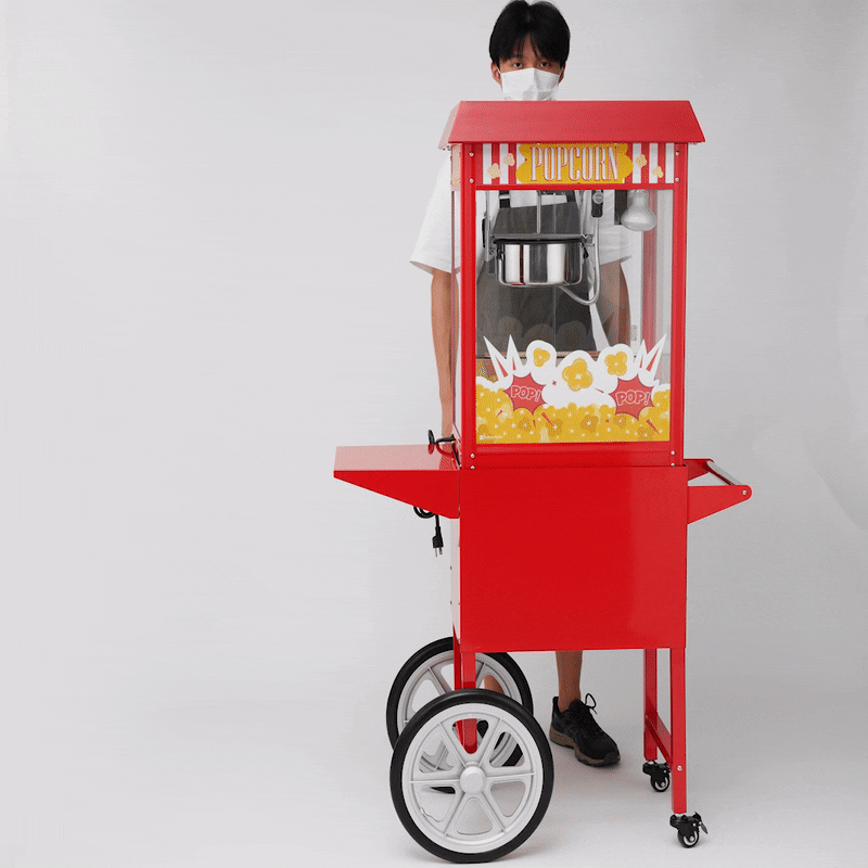 Hi Tek Red Stainless Steel Cart - For 8 oz Popcorn Machine - 1 count box