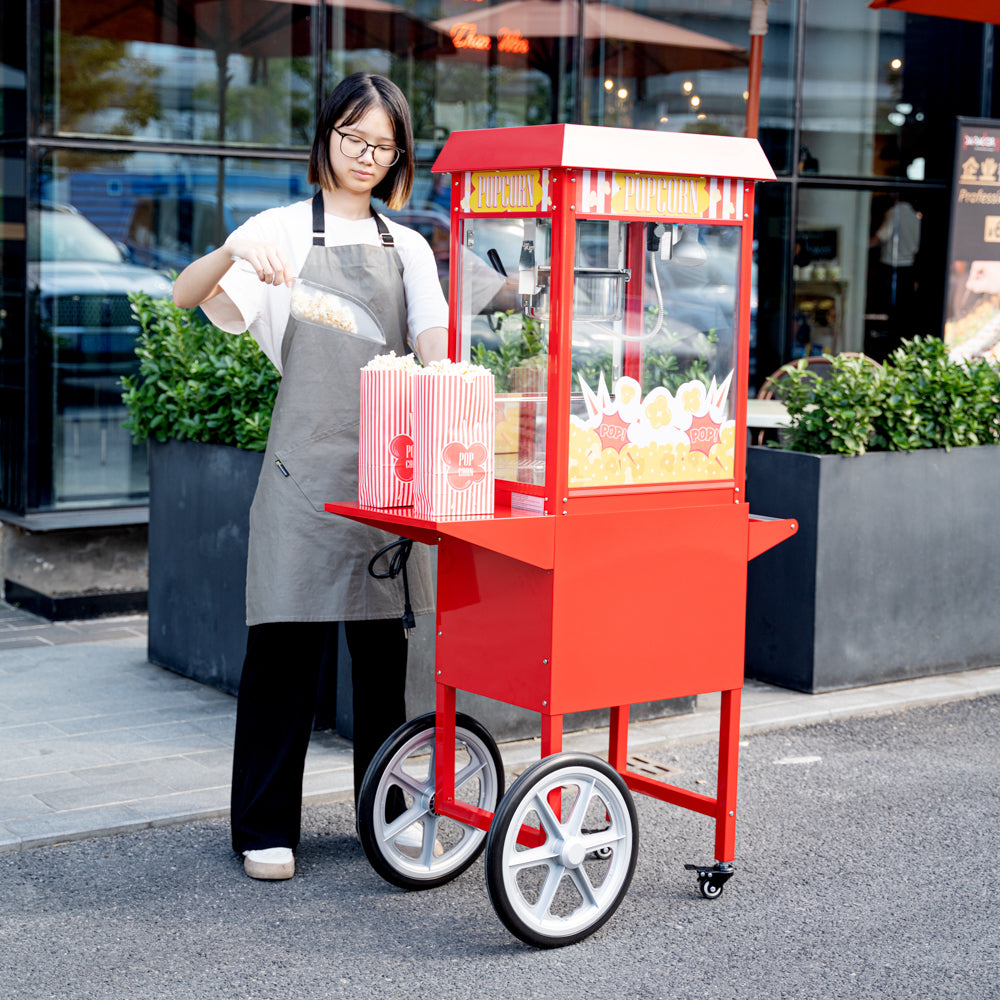 Hi Tek Red Stainless Steel Cart - For 8 oz Popcorn Machine - 1 count box