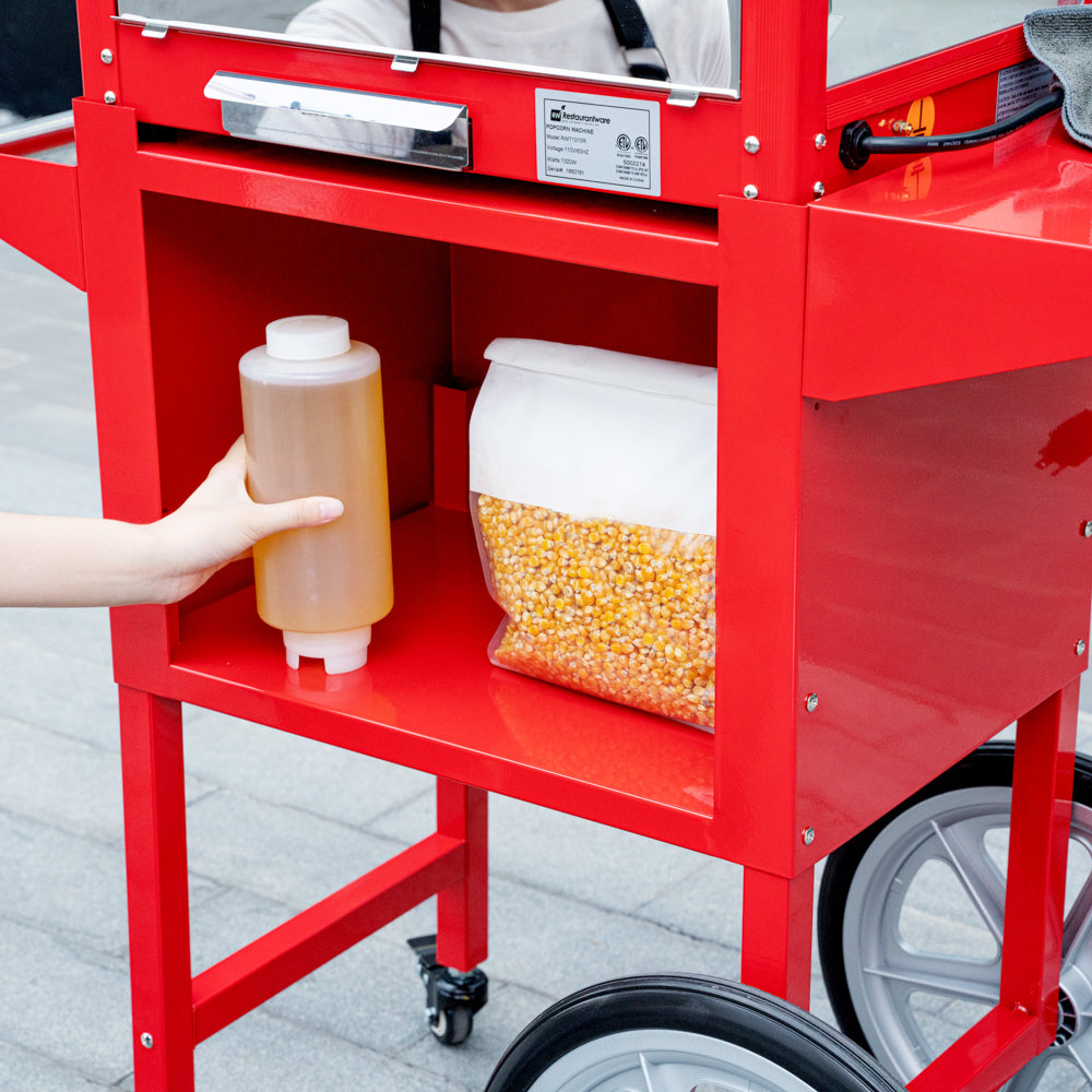 Hi Tek Red Stainless Steel Cart - For 8 oz Popcorn Machine - 1 count box