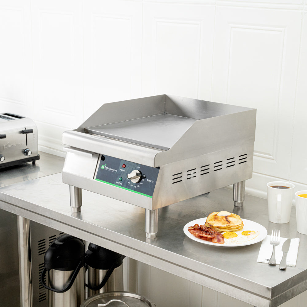 Hi Tek Stainless Steel Electric Countertop Griddle - 120V, 1750W - 16" - 1 count box